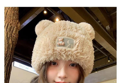 Bear / Two Tone Fluffy Hat