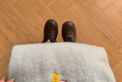 Dog Applique / Plaid Scarf