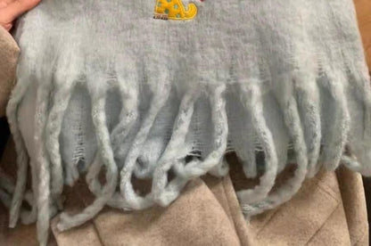 Dog Applique / Plaid Scarf