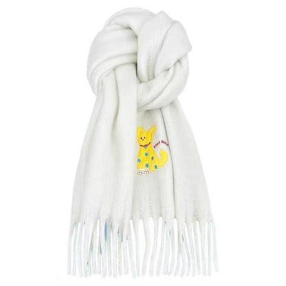 Dog Applique / Plaid Scarf