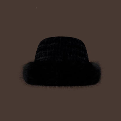 Plain Panel Fluffy Hat / Bucket Hat