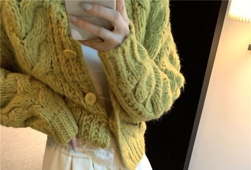 Cable Knit Cardigan, Drawstring Pants & Lace Cami Set