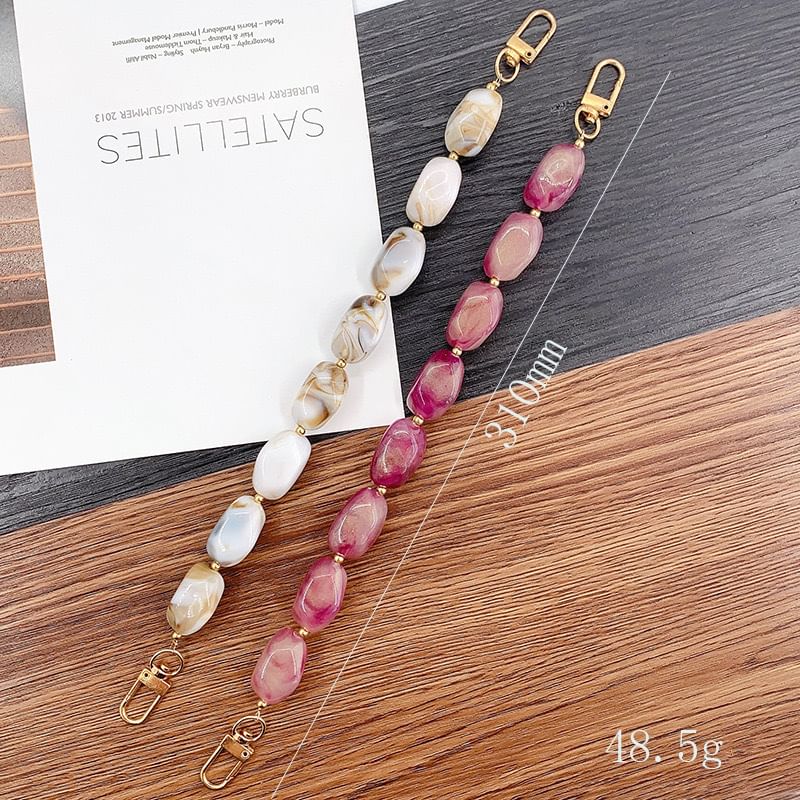 Faux Gemstone Bead Alloy Phone Strap