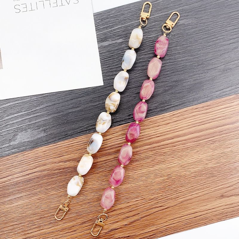 Faux Gemstone Bead Alloy Phone Strap