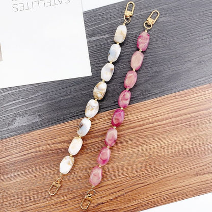 Faux Gemstone Bead Alloy Phone Strap