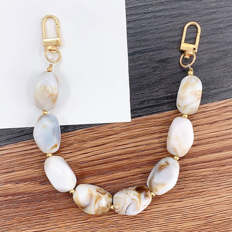 Faux Gemstone Bead Alloy Phone Strap