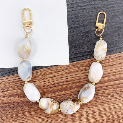 Faux Gemstone Bead Alloy Phone Strap