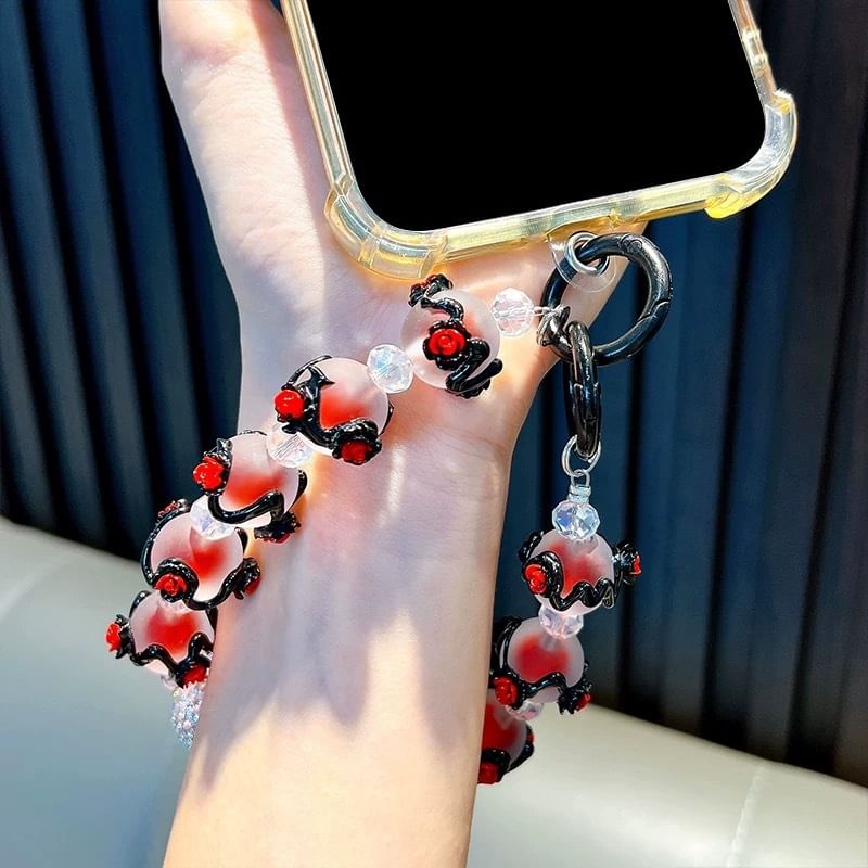 Rose Bead Phone Strap