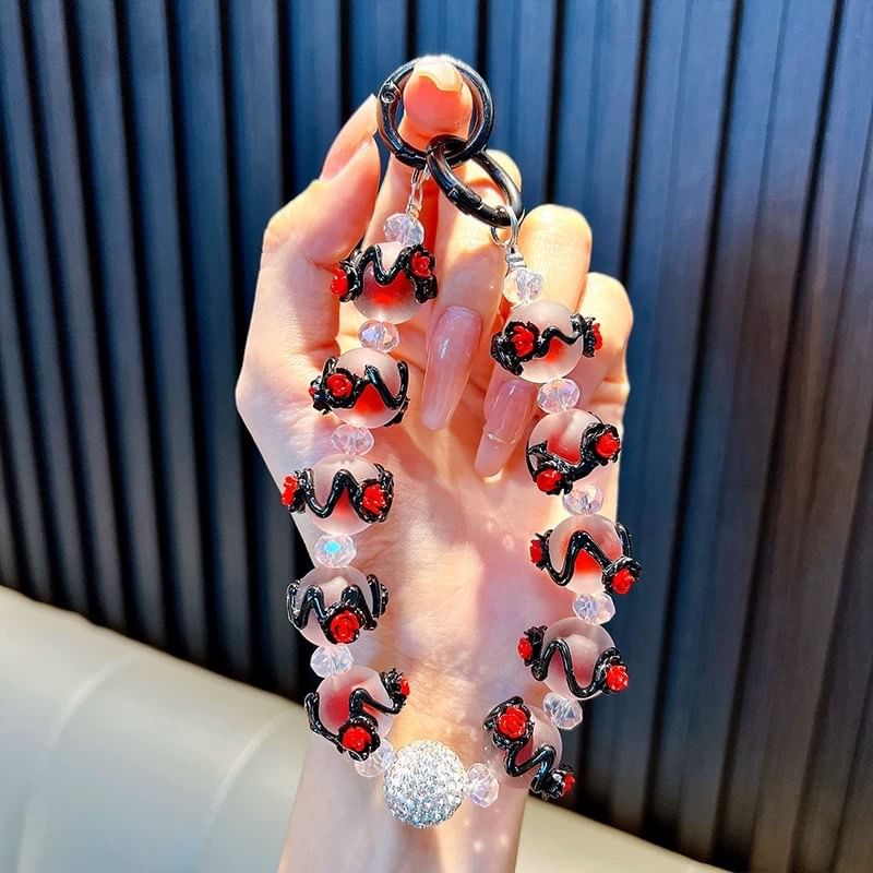 Rose Bead Phone Strap