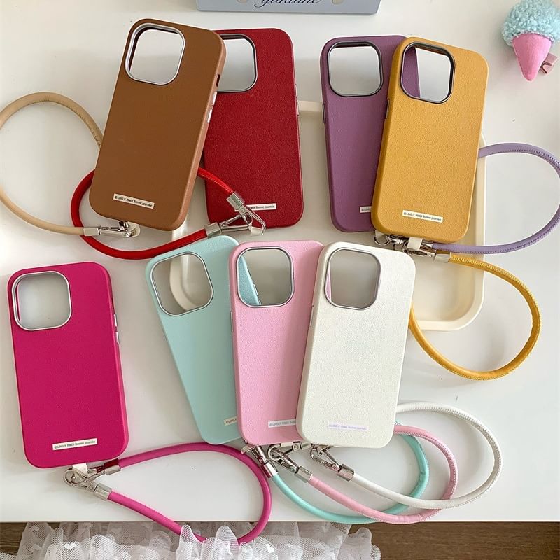 Case Faux Phone Leather Plain