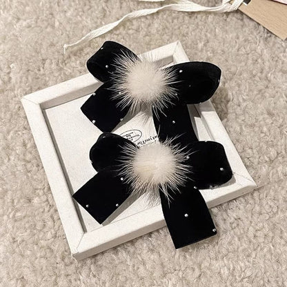 Velvet Bow Hair Clip