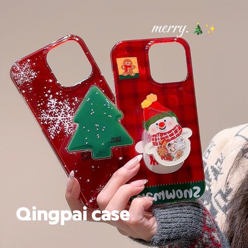 Christmas Snowman Phone Case - iPhone 16 Pro Max / 16 Pro / 16 Plus / 16 / 15 Pro Max / 15 Pro / 15 Plus / 15 / 14 Pro Max / 14 Pro / 14 Plus / 14