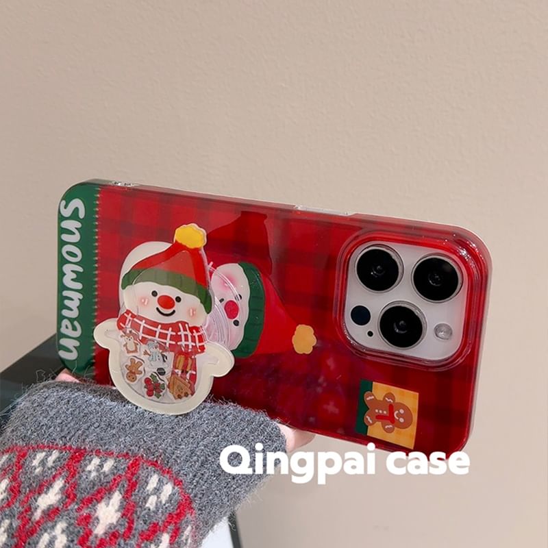 Christmas Snowman Phone Case - iPhone 16 Pro Max / 16 Pro / 16 Plus / 16 / 15 Pro Max / 15 Pro / 15 Plus / 15 / 14 Pro Max / 14 Pro / 14 Plus / 14