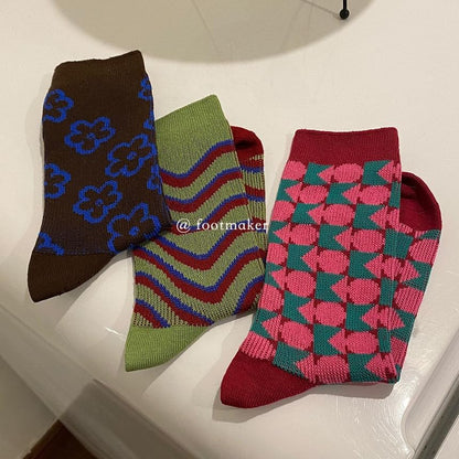 Patterned Crew Socks