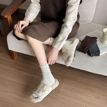 Ruffle Trim Crew Socks