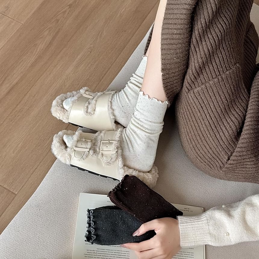 Ruffle Trim Crew Socks