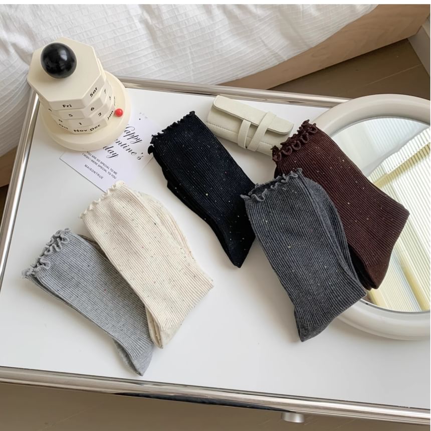 Ruffle Trim Crew Socks