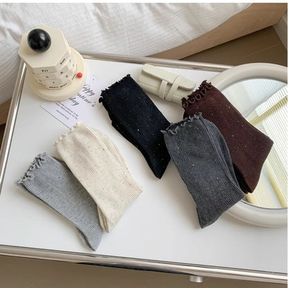 Ruffle Trim Crew Socks