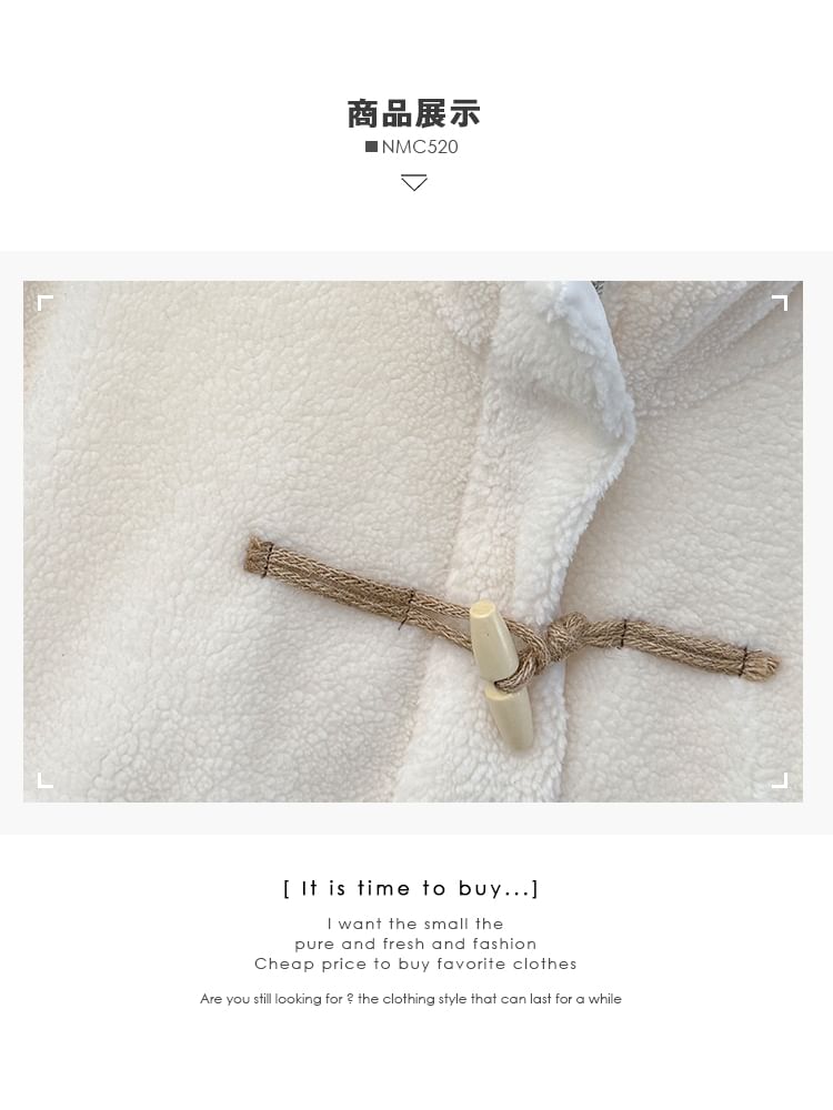 Toggle Stand-Collar Teddy Jacket