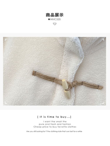 Toggle Stand-Collar Teddy Jacket