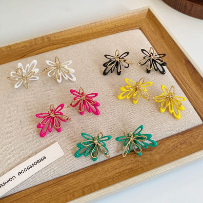 Floral Glaze Alloy Stud Earring