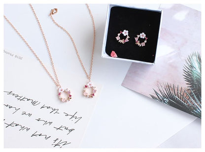 Floral Rhinestone Alloy Bracelet / Necklace (Various Designs)