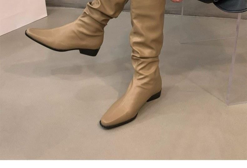 Ruched Mid-Calf Boots