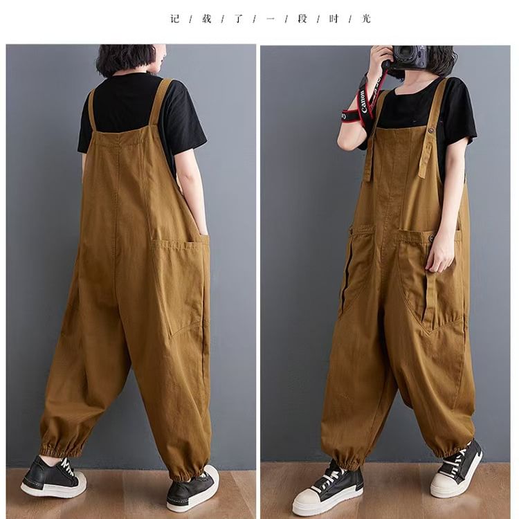 Plain Baggy Cargo Overalls