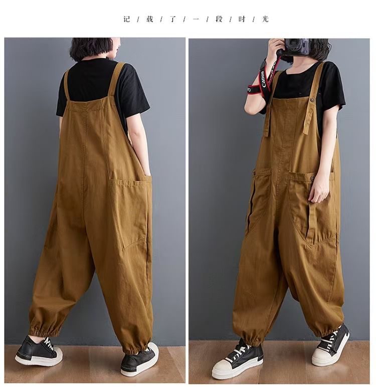 Plain Baggy Cargo Overalls
