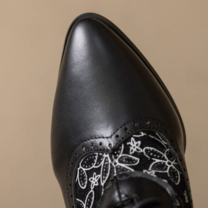 Boots Heel Pointed Mesh Short Low