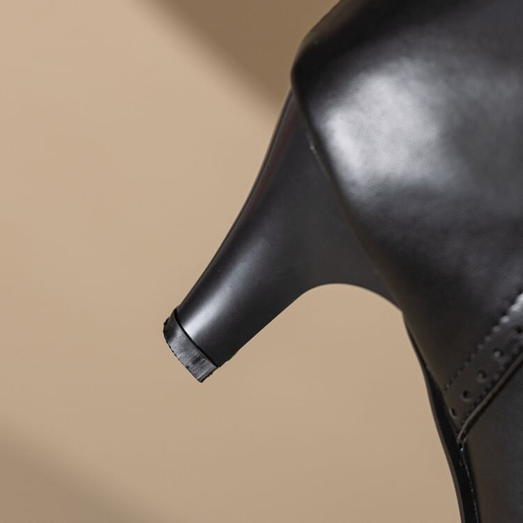 Low Heel Mesh Pointed Short Boots