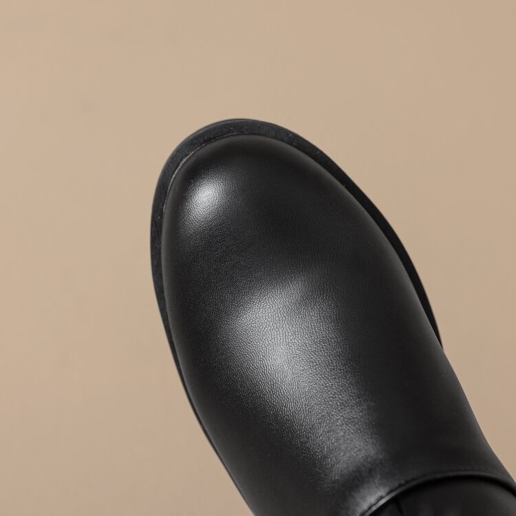 Faux Buckled Fur Boots Short