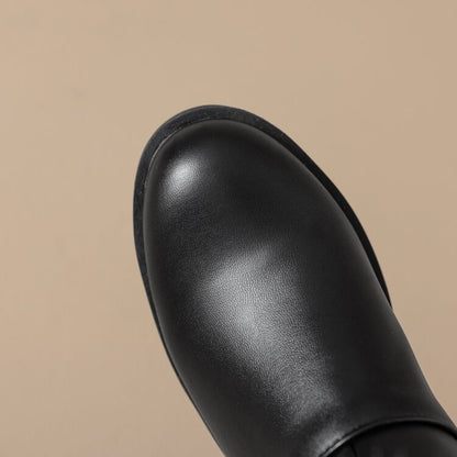 Faux Buckled Fur Boots Short