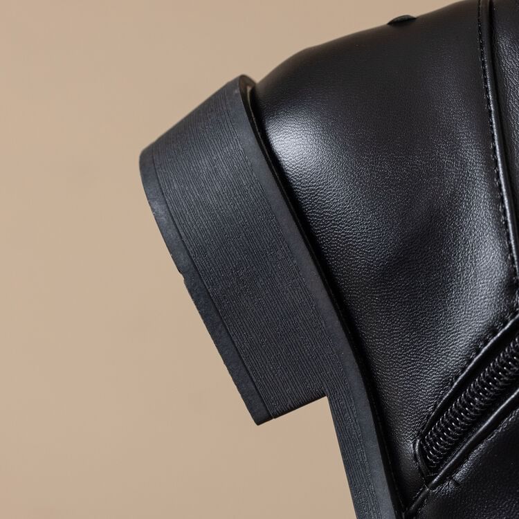 Faux Buckled Fur Boots Short