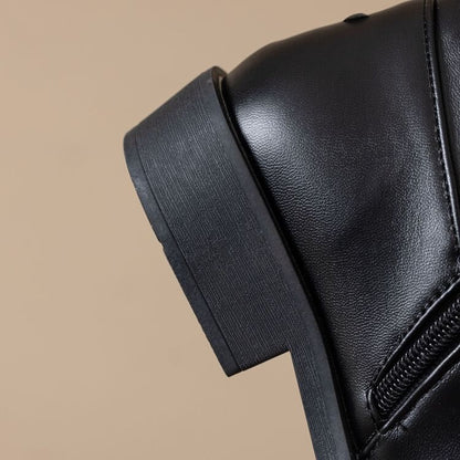 Faux Buckled Fur Boots Short