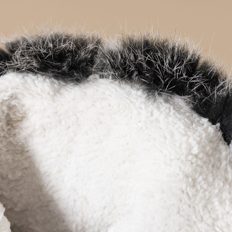 Faux Buckled Fur Boots Short