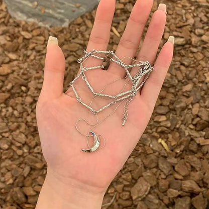 Heart / Moon Pendant Necklace