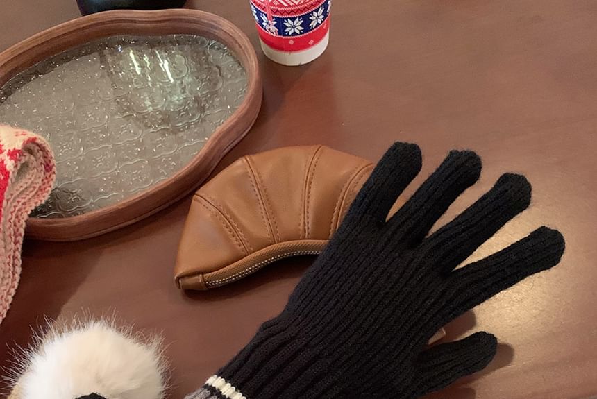 Color Block Knit Gloves