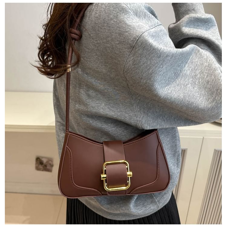 Buckled Panel Shoulder Bag