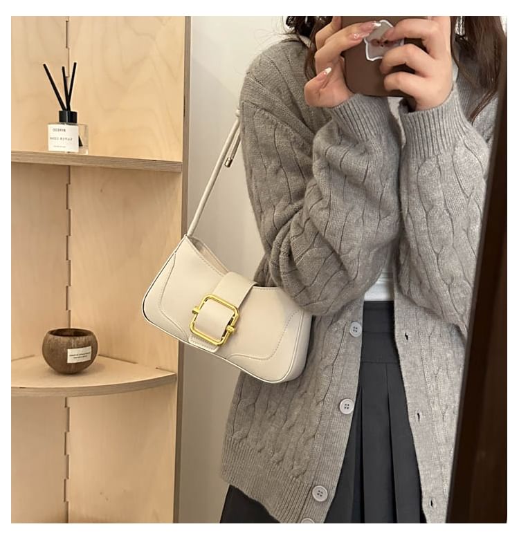 Buckled Panel Shoulder Bag