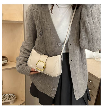 Buckled Panel Shoulder Bag