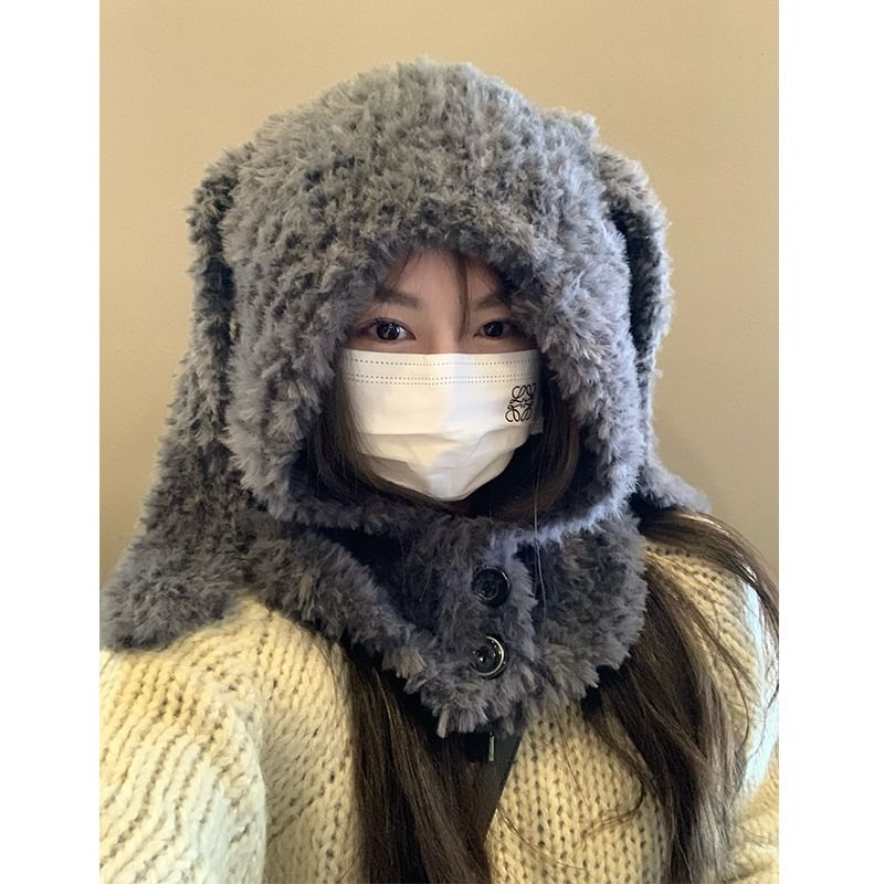 Rabbit Ear Chenille Balaclava