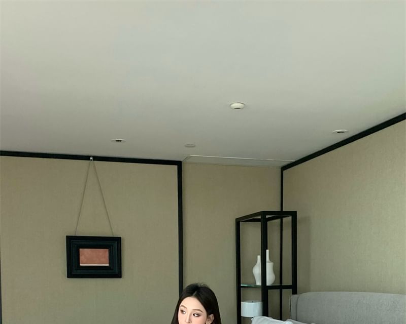 Drop Shoulder Off Shoulder Plain Oversized Sweater / Belt