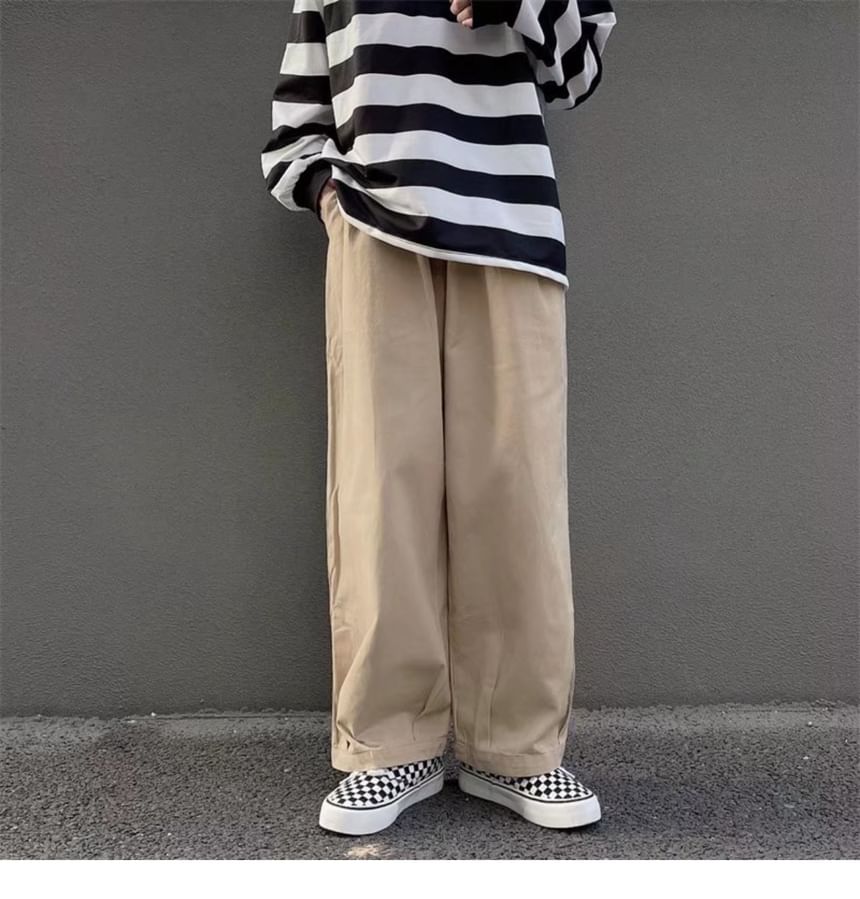 Mid Rise Plain Wide Leg Cargo Pants