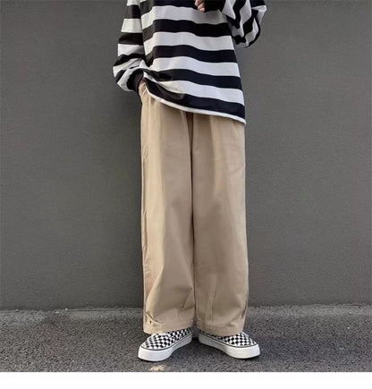 Mid Rise Plain Wide Leg Cargo Pants