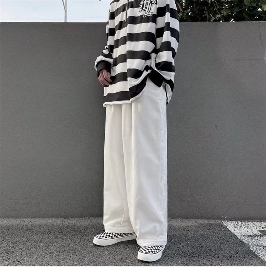 Mid Rise Plain Wide Leg Cargo Pants