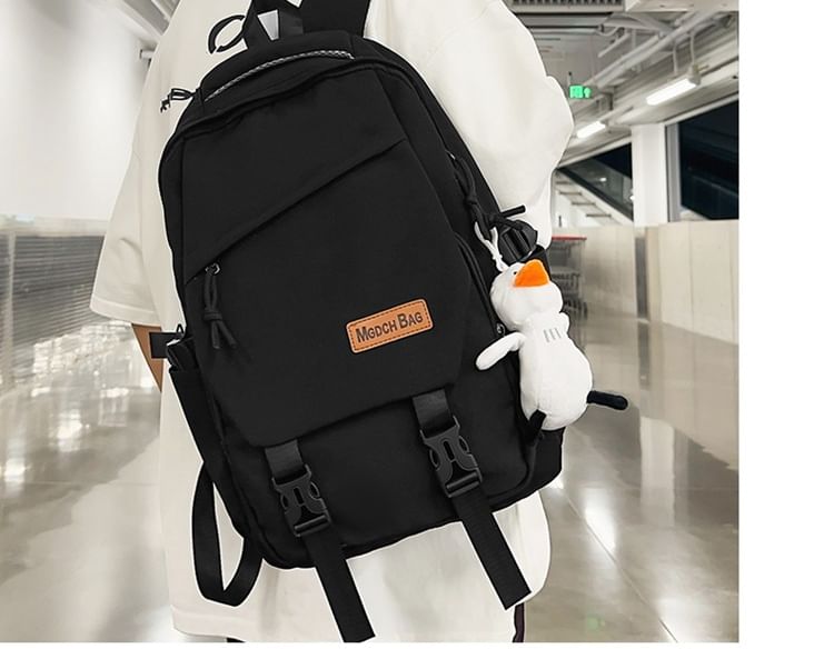 Plain Buckled Nylon Laptop Backpack / Bag Charm / Set