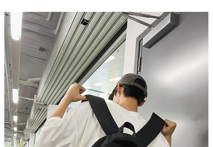 Lettering Print Nylon Laptop Backpack / Bag Charm / Set