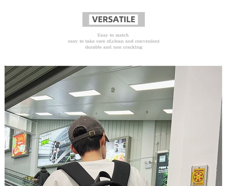 Lettering Print Nylon Laptop Backpack / Bag Charm / Set