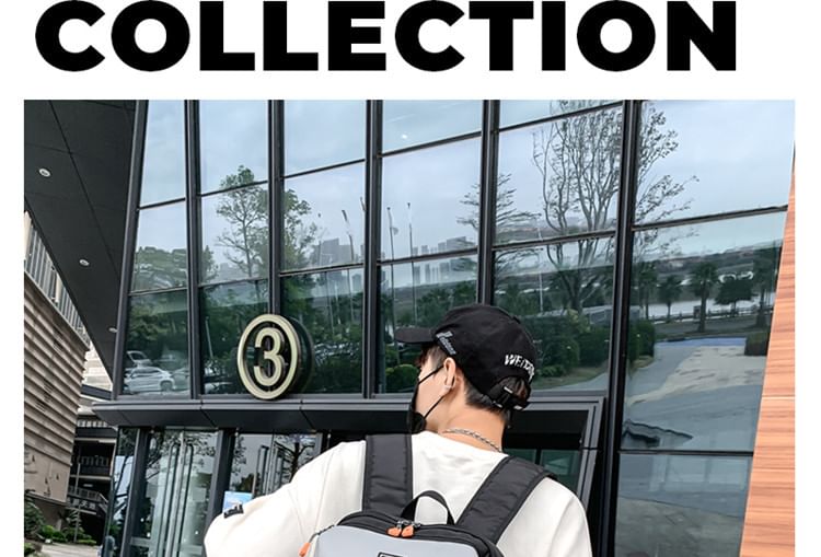 Lettering Applique Laptop Backpack